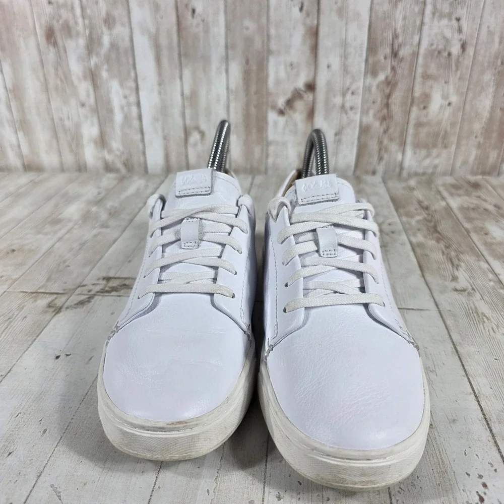 Olukai Pehuea Li‎ Ili Womens White Leather Lace Up Sneakers 20433-4R4R Size 7.5